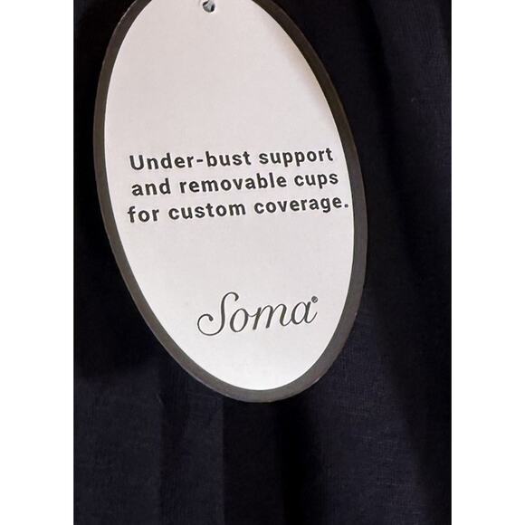 NWT Soma Wknd Plus XXL Twist Waist Maxi Dress Black Jersey Knit Built-In Bra - Picture 8 of 9